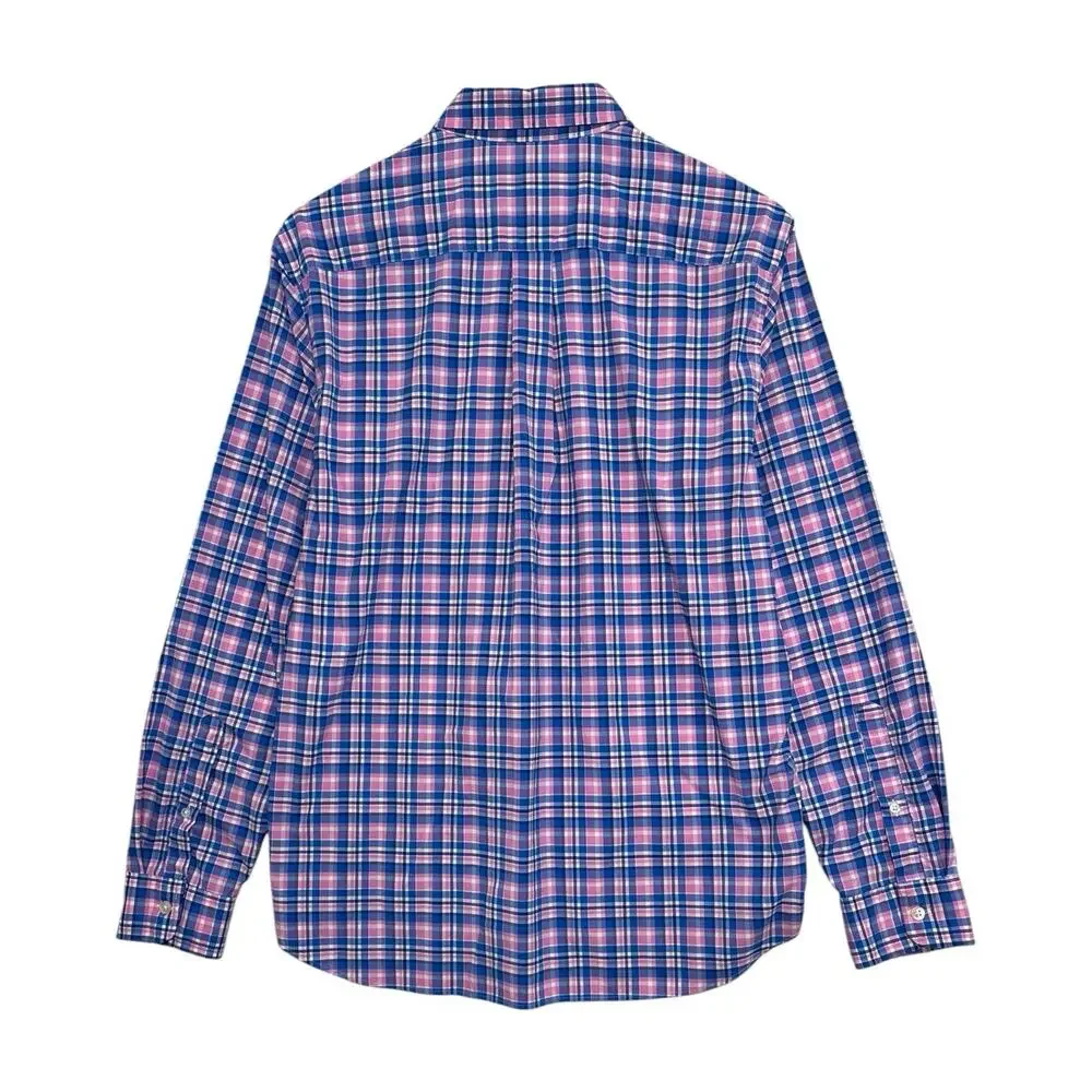 Vineyard Vines Shirt Mens Small Blue Pink On The Go Performance Plaid Preppy